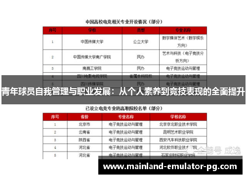 青年球员自我管理与职业发展:从个人素养到竞技表现的全面提升 青年球员自我管理与职业发展:从个人素养到竞技表现的全面提升